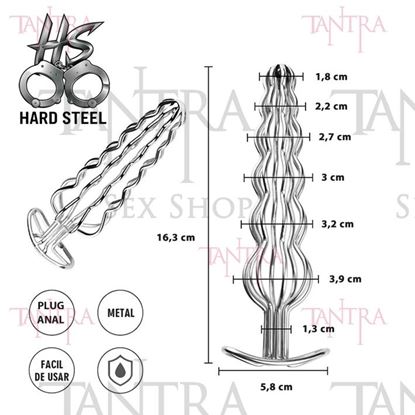 Plug anal metalico hueco de seis bolas